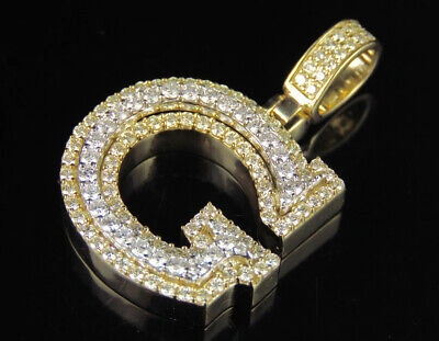 Pre-owned Jewelry Unlimited Initial Custom Letter Diamond Pendant Charm In 10k Two Tone Gold 1 3/4 Ct 1.5" In G-h