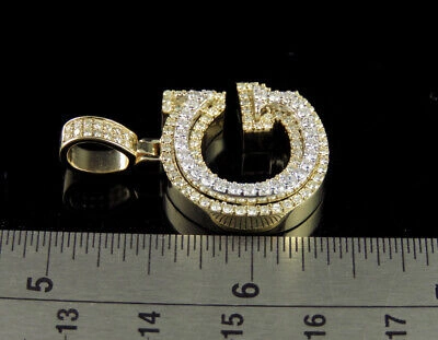 Pre-owned Jewelry Unlimited Initial Custom Letter Diamond Pendant Charm In 10k Two Tone Gold 1 3/4 Ct 1.5" In G-h