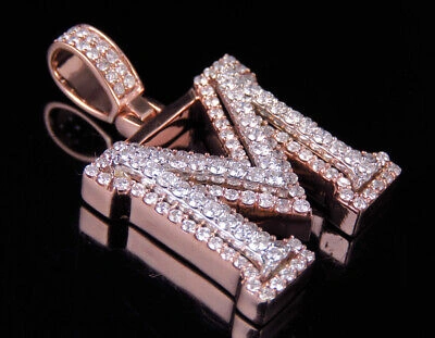 Pre-owned Jewelry Unlimited Custom 3d Letter M Initial Diamond Pendant Charm In 10k Two Tone Gold 1.8 Ct ... In G-h