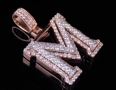 Pre-owned Jewelry Unlimited Custom 3d Letter M Initial Diamond Pendant Charm In 10k Two Tone Gold 1.8 Ct ... In G-h