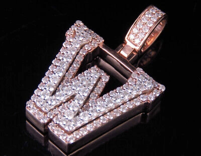 Pre-owned Jewelry Unlimited Custom Letter W Initial Diamond 3d Pendant Charm 10k Twotone Gold 1 9/10 Ct 1.5" In G-h