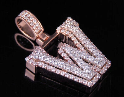 Pre-owned Jewelry Unlimited Custom Letter W Initial Diamond 3d Pendant Charm 10k Twotone Gold 1 9/10 Ct 1.5" In G-h
