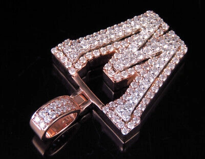 Pre-owned Jewelry Unlimited Custom Letter W Initial Diamond 3d Pendant Charm 10k Twotone Gold 1 9/10 Ct 1.5" In G-h