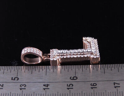 Pre-owned Jewelry Unlimited Custom 3d Letter L Initial Diamond Pendant Charm 10k Two Tone Gold 1.20 Ct 1.5" In G-h