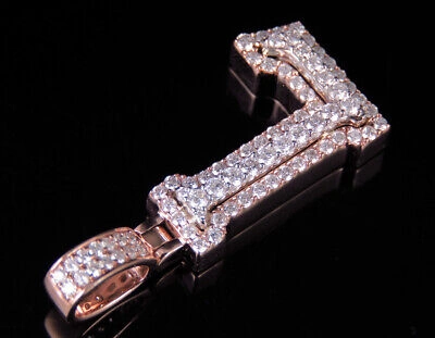 Pre-owned Jewelry Unlimited Custom 3d Letter L Initial Diamond Pendant Charm 10k Two Tone Gold 1.20 Ct 1.5" In G-h