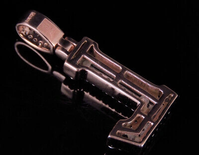Pre-owned Jewelry Unlimited Custom 3d Letter L Initial Diamond Pendant Charm 10k Two Tone Gold 1.20 Ct 1.5" In G-h