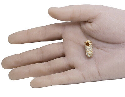 Pre-owned Jewelry Unlimited Mens 14k Yellow Gold 3d Bullet Gun Bolt Real Diamond Charm Pendant 2.5ct .8" In H-i