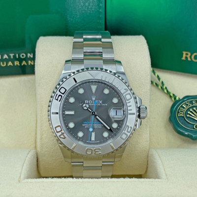 Pre-owned Rolex Yacht-master 37mm, Slate/rhodium Dial, Ref 268622 Unworn Complete 2023