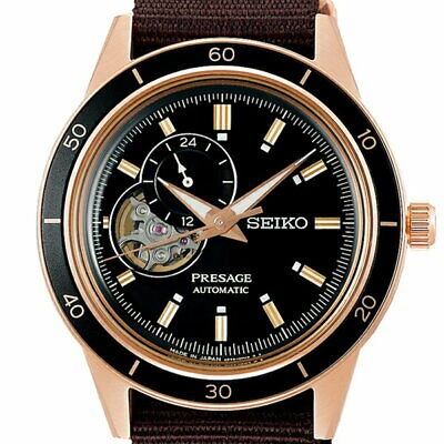 Pre-owned Seiko Presage Style 60's Sary192 Men's Watch Automatic Open Heart Brown 2021
