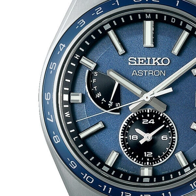 Pre-owned Seiko Astron Nexter Sbxy037 Men's Watch Solar World Time Blue Gray 2022