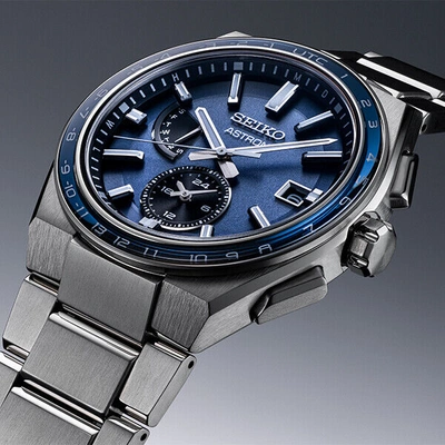 Pre-owned Seiko Astron Nexter Sbxy037 Men's Watch Solar World Time Blue Gray 2022