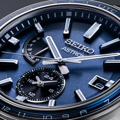 Pre-owned Seiko Astron Nexter Sbxy037 Men's Watch Solar World Time Blue Gray 2022