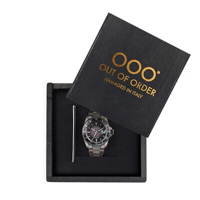 Pre-owned Out Of Order Automatic Quaranta Steel Date Display Black Vintage Unisex Watch