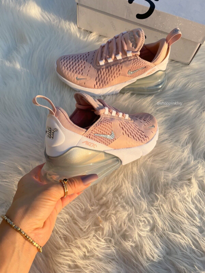 Pre-owned Nike Women's Bling Crystal  Air Max 270 Blush Pink