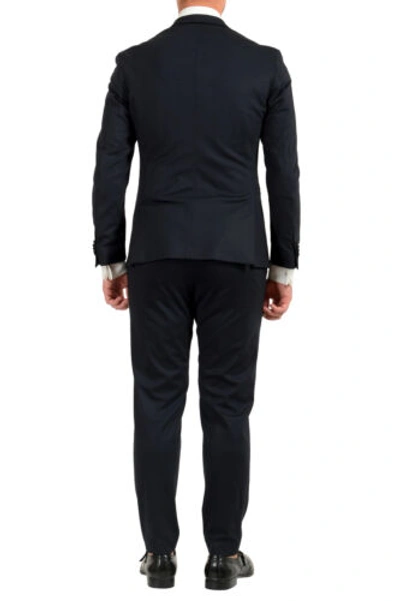 Pre-owned Hugo Boss Men's "norwin4/banks3-j" Slim Fit Plaid Stretch Two Button Suit In Blue