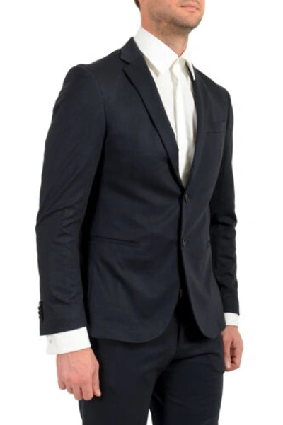 Pre-owned Hugo Boss Men's "norwin4/banks3-j" Slim Fit Plaid Stretch Two Button Suit In Blue