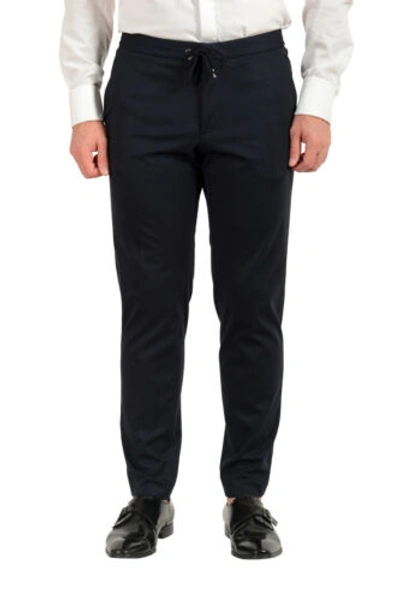 Pre-owned Hugo Boss Men's "norwin4/banks3-j" Slim Fit Plaid Stretch Two Button Suit In Blue