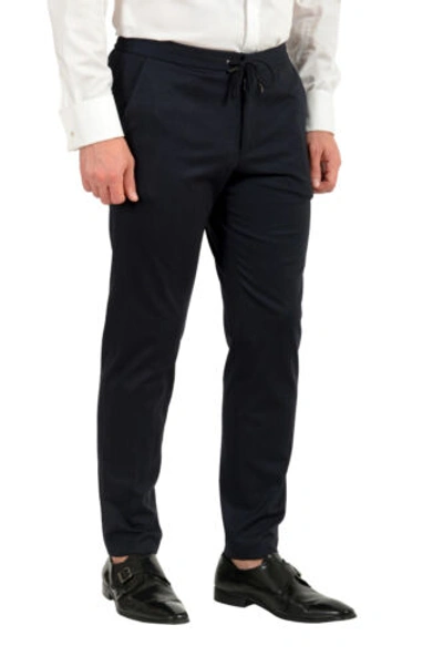Pre-owned Hugo Boss Men's "norwin4/banks3-j" Slim Fit Plaid Stretch Two Button Suit In Blue
