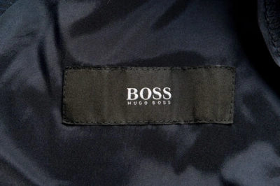 Pre-owned Hugo Boss Men's "norwin4/banks3-j" Slim Fit Plaid Stretch Two Button Suit In Blue