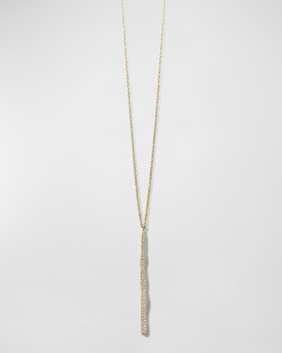 Shop Ippolita Long Pave Squiggle Stick Pendant In 18k Gold With Diamonds