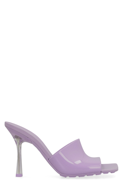 Shop Bottega Veneta Logo Detail Rubber Mules In Lilac
