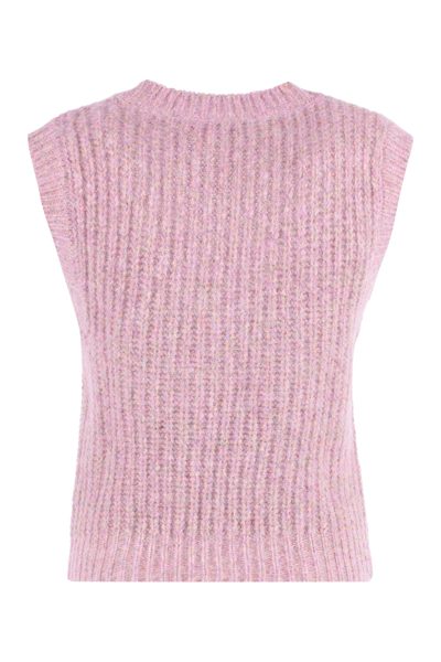 Rodebjer Melange Effect Knitted Priscilla Vest In Pink