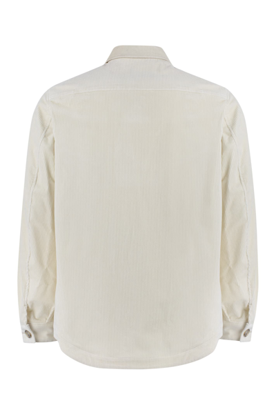 Hugo Boss Cotton Overshirt In Panna | ModeSens