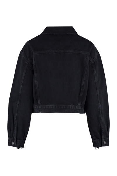 Agolde Charli Classic Denim Trucket Jacket In Black