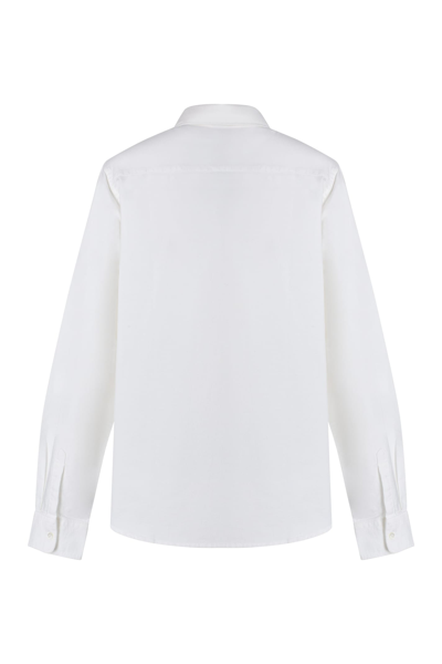 Shop Aspesi Cotton Poplin Shirt In White
