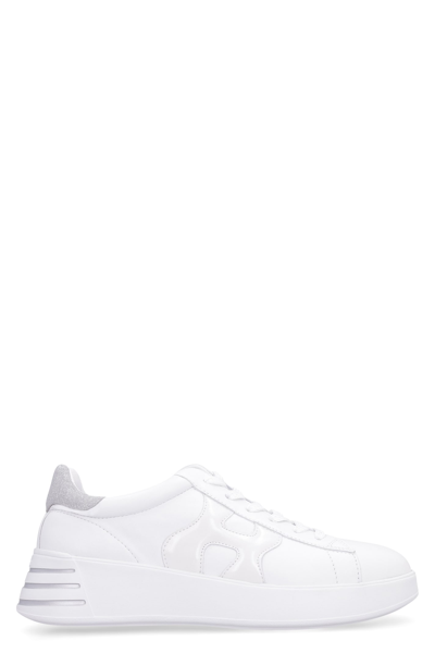 Shop Hogan Rebel Leather Low-top Sneakers In White