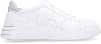 Shop Hogan Rebel Leather Low-top Sneakers In White