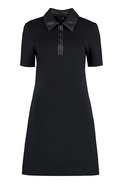 Shop Staud Jay Mini Polo Dress In Black