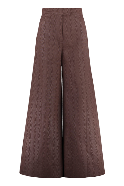 Shop Staud Oak Wide Leg Trousers In Brown