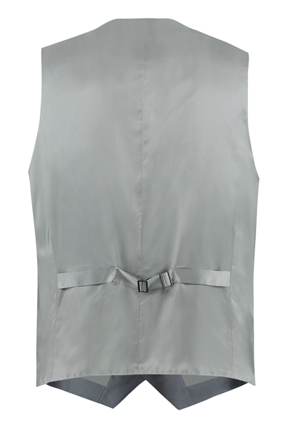Shop Canali Wool Vest In Grey