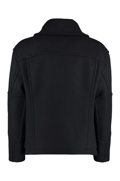 Shop Versace Wool Blend Jacket In Black