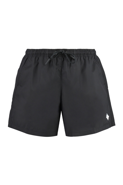 Shop Marcelo Burlon County Of Milan Nylon Swim Shorts In Black