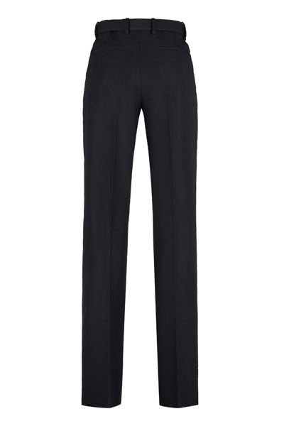 Shop Off-white Slim Virgin-wool Trousers In Black