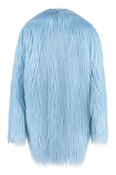 Shop Philosophy Di Lorenzo Serafini Faux Fur Coat In Blue