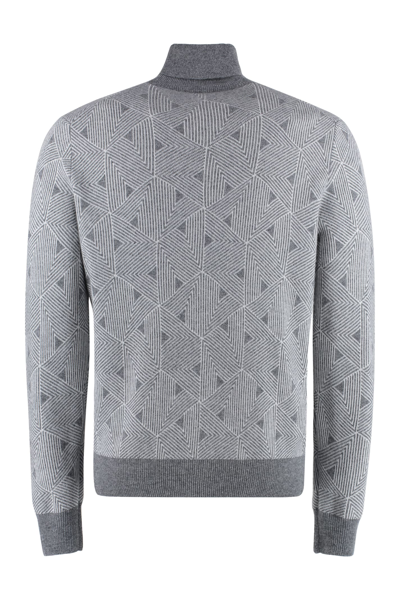 Shop Canali Cashmere Blend Turtleneck Sweater In Grey