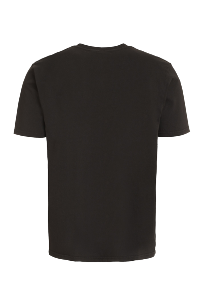 Shop Stussy Printed Cotton T-shirt In Black