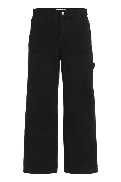 Shop Stussy Cotton Cargo-trousers In Black