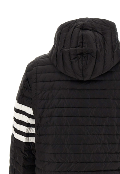 Shop Thom Browne Downfilled Hooded Jacket Down Jacket In Black