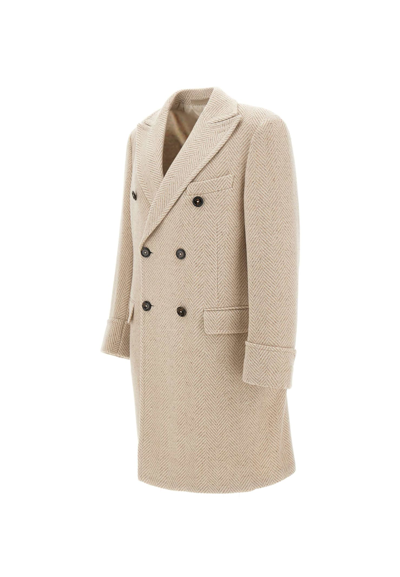 Shop Eleventy Wool Coat In Beige