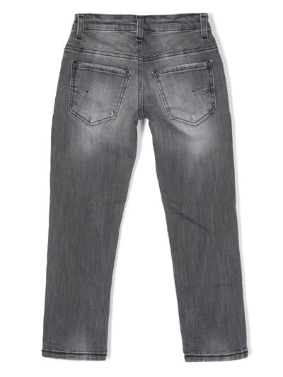 Shop Paolo Pecora Grey Cotton Jeans In Nero