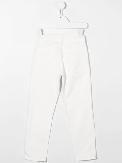 Shop Paolo Pecora White Cotton Jeans In Bianco