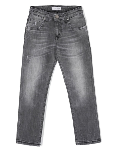 Shop Paolo Pecora Grey Cotton Jeans In Nero