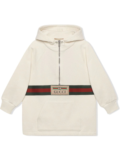 Shop Gucci Beige Cotton Hoodie In Panna