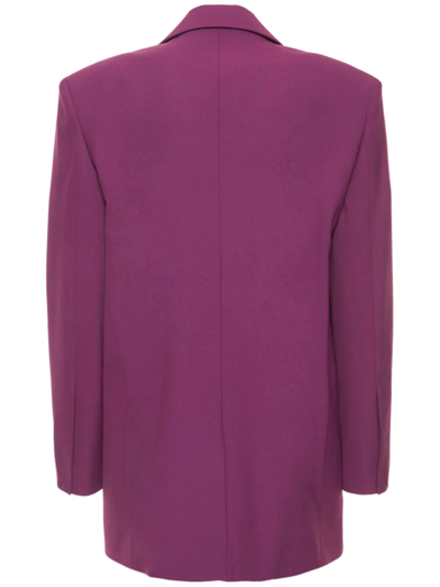 Shop Off-white Fuchsia Pink Virgin Wool Blazer Dress In Viola