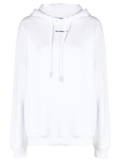 Shop Off-white White Cotton Hoodie In Bianco