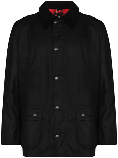 Shop Barbour Black Cotton Ashby Wax Jacket In Nero